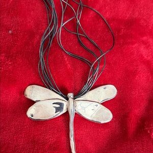 Elegant Silver Dragonfly Necklace